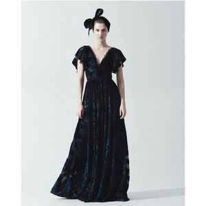 New Marchesa Notte Burnout Velvet Dress Size 4